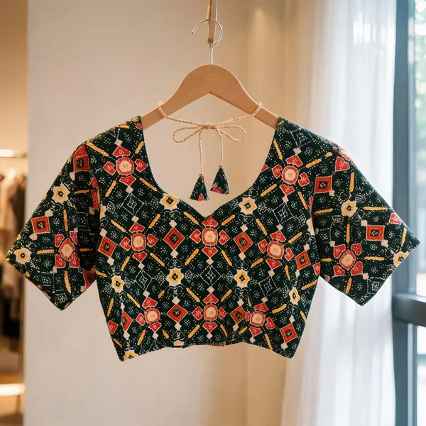Black_Printed_Tie-Up_Blouse_for_Women