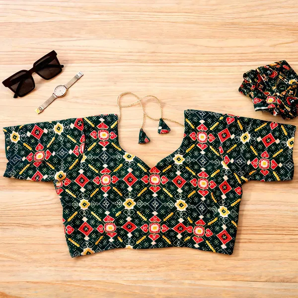 Black_Printed_Tie-Up_Blouse_for_Women