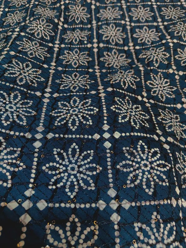 Blue_Bandhani_Pattern_Unstitched_Fabric_for_Women