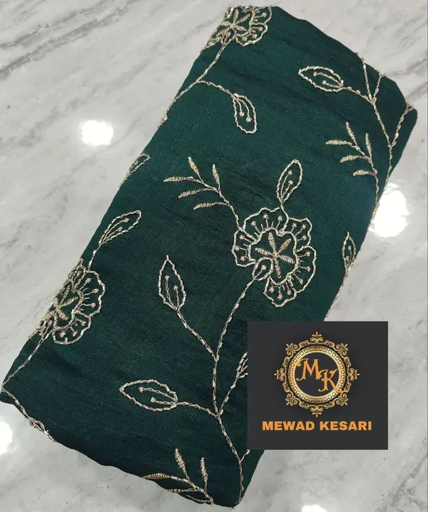 Green_Embroidered_Floral_Fabric_For_Women