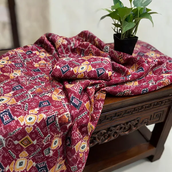 Maroon_Printed_Unstitched_Fabric_for_Men