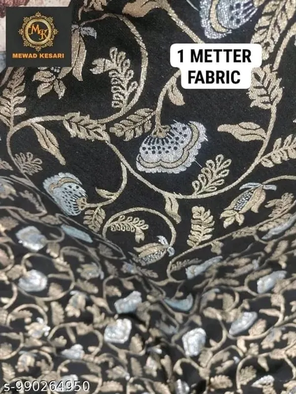 Black_Jacquard_Floral_Unstitched_Fabric_for_Men