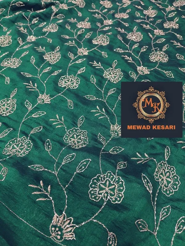 Green_Embroidered_Floral_Fabric_For_Women