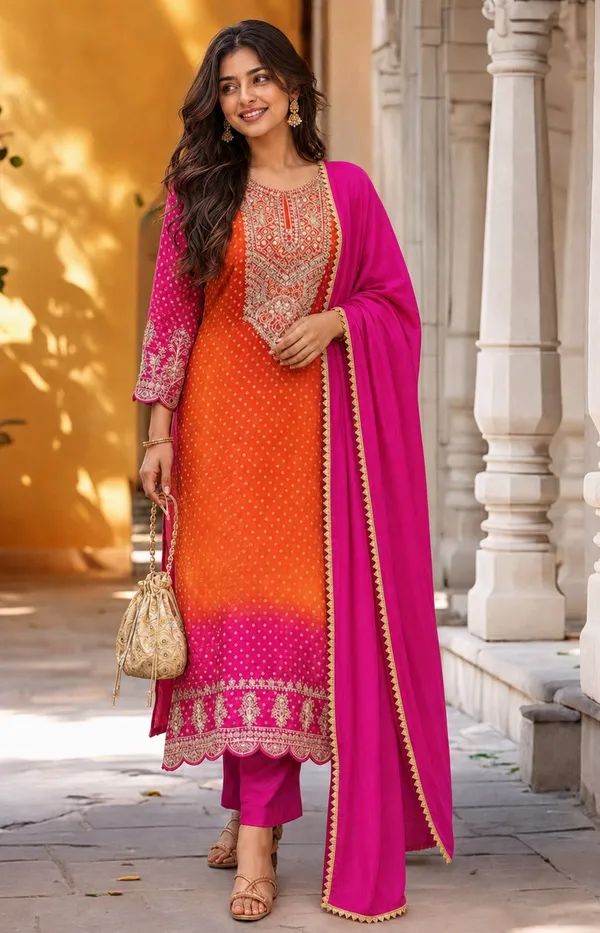 Orange_Pink_Embroidered_Kurta_Set_With_Dupatta_for_Women