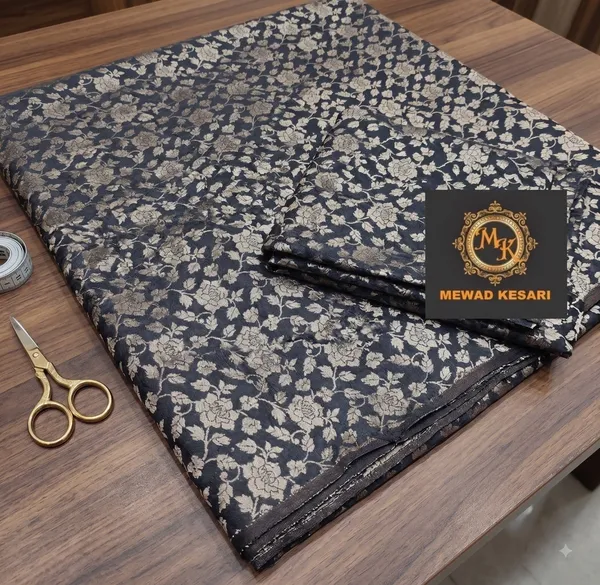 Navy_Jacquard_Floral_Unstitched_Fabric_for_Men