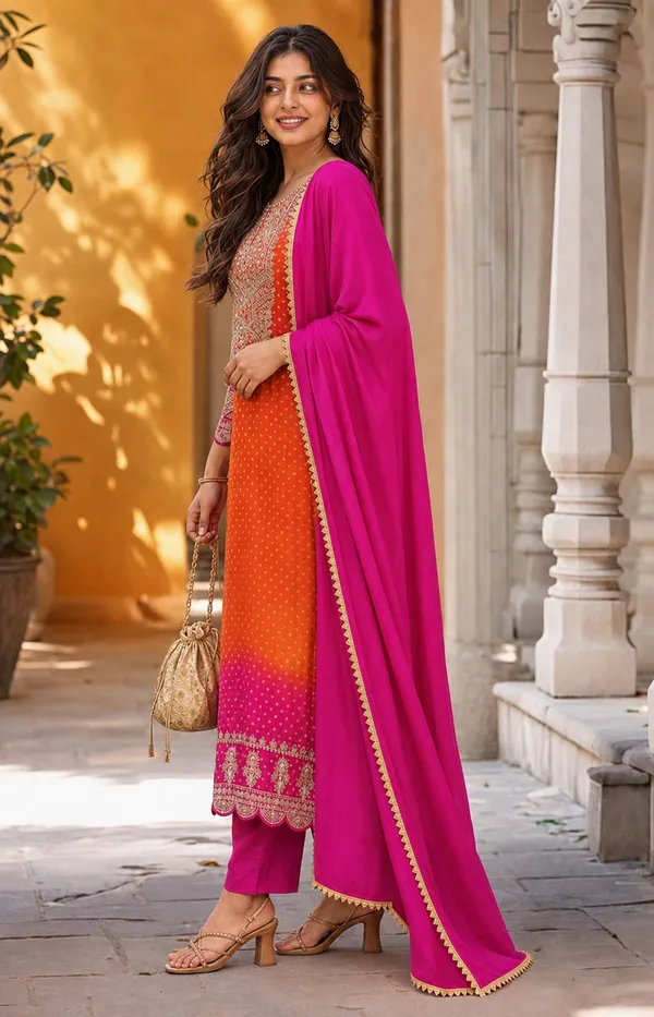 Orange_Pink_Embroidered_Kurta_Set_With_Dupatta_for_Women