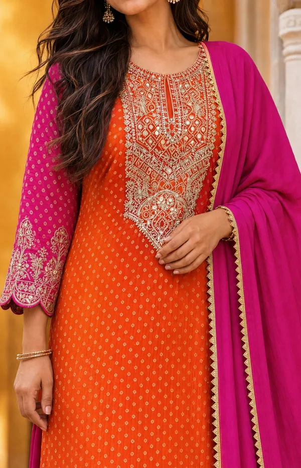 Orange_Pink_Embroidered_Kurta_Set_With_Dupatta_for_Women