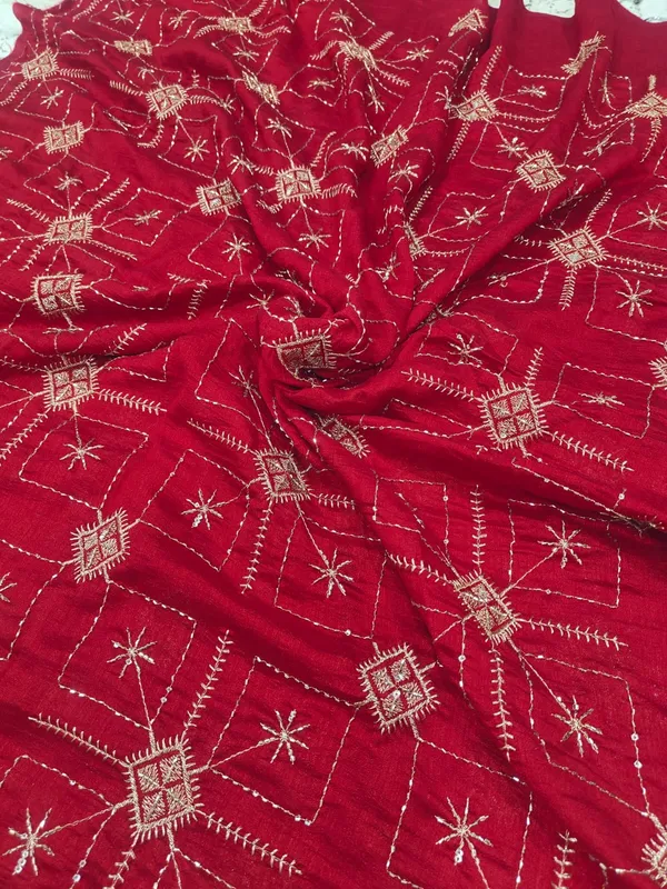 Red_Embroidered_Unstitched_Dress_Material_For_Women