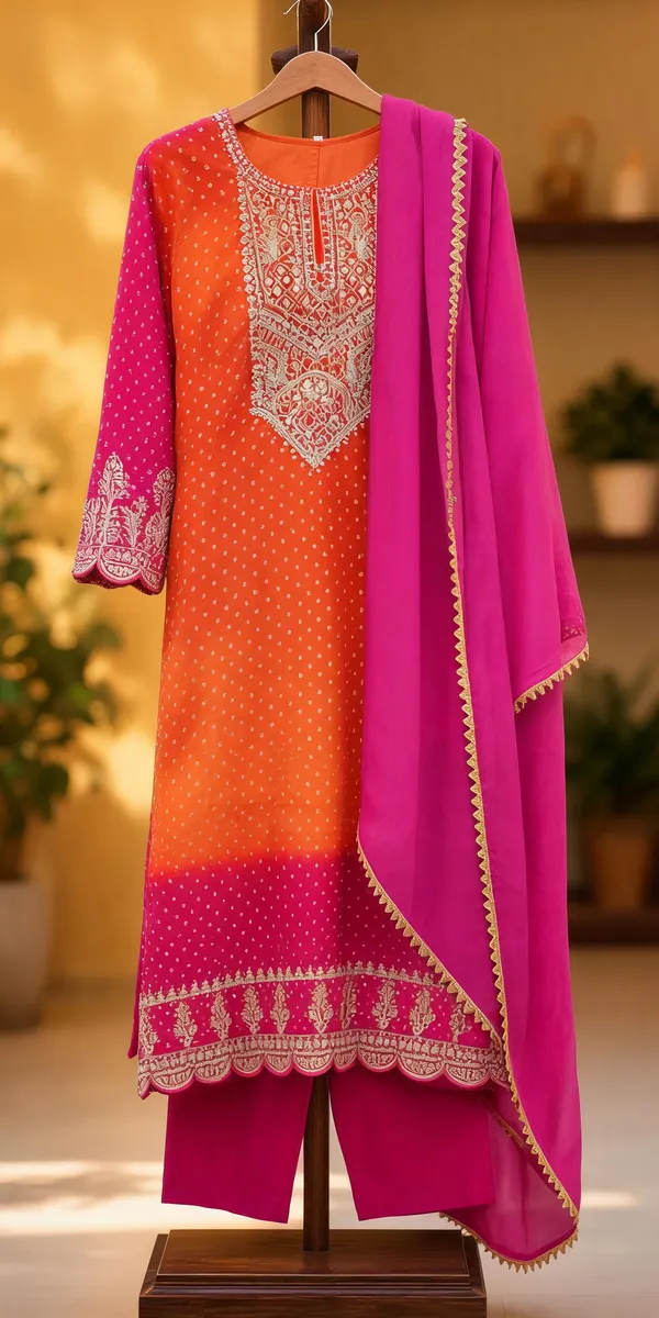 Orange_Pink_Embroidered_Kurta_Set_With_Dupatta_for_Women