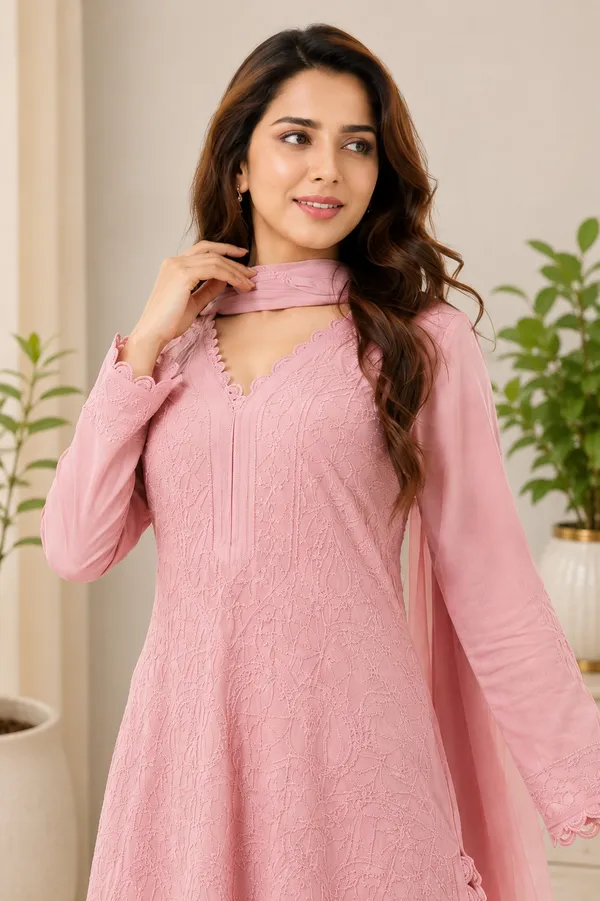 Pink_Embroidered_Anarkali_Suit_Set_for_Women