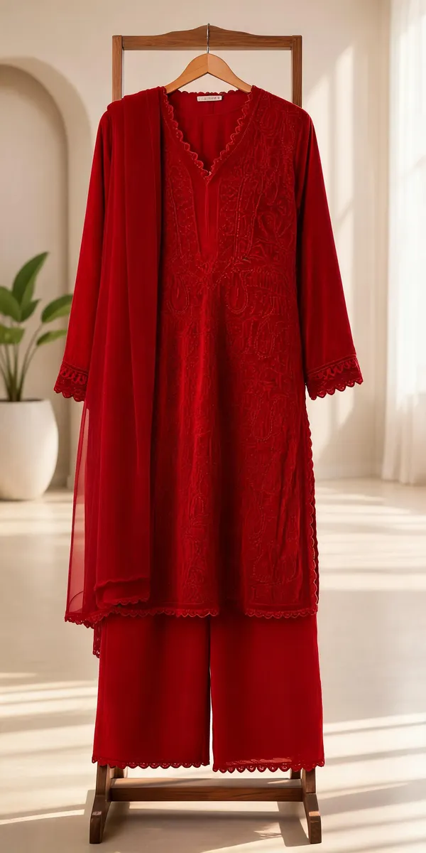 Red_Velvet_Anarkali_Suit_Set_For_Women