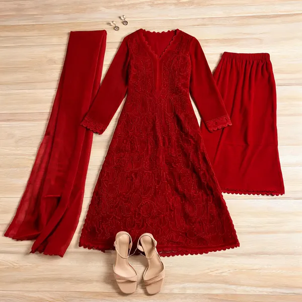 Red_Velvet_Anarkali_Suit_Set_For_Women
