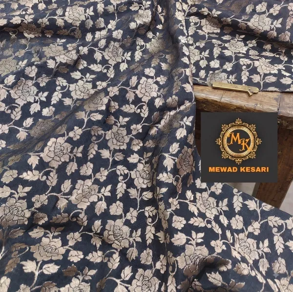 Navy_Jacquard_Floral_Unstitched_Fabric_for_Men