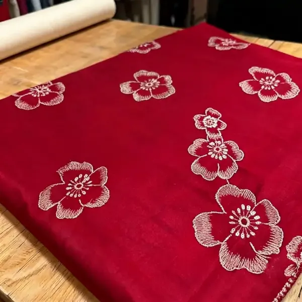 Red_Floral_Embroidered_Saree_For_Women