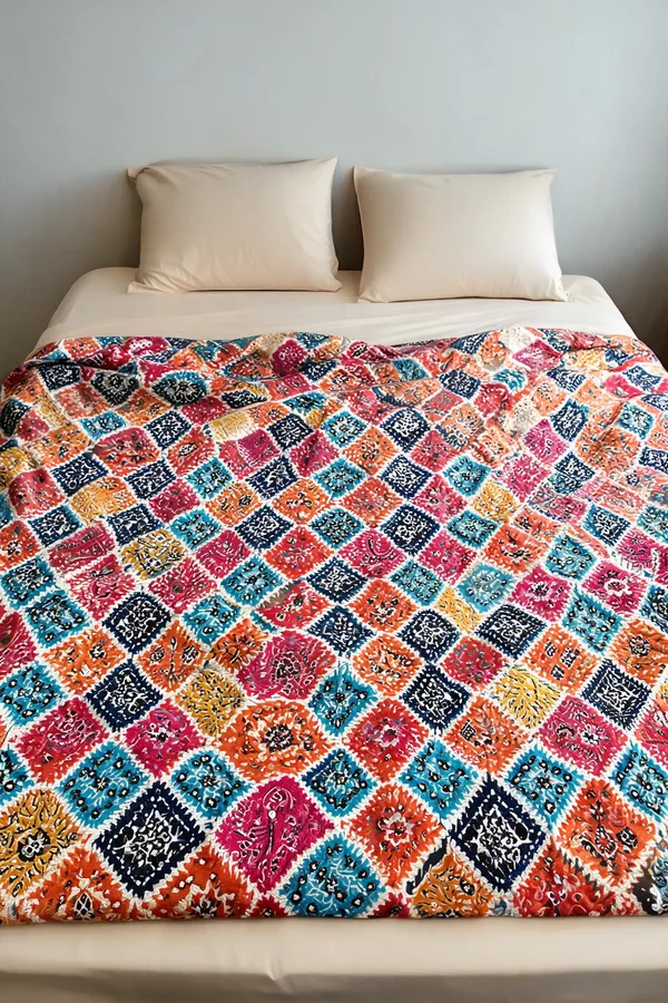 Multicolor_Traditional_Patchwork_Print_Bedsheet