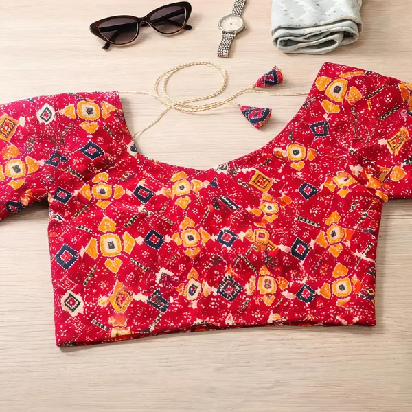 Red_Printed_Ethnic_Blouse_for_Women