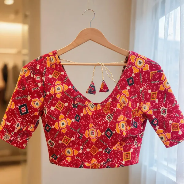 Red_Printed_Ethnic_Blouse_for_Women