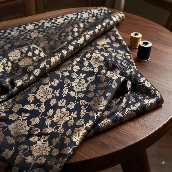 Navy_Jacquard_Floral_Unstitched_Fabric_for_Men