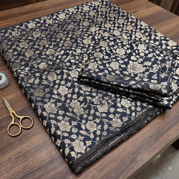 Navy_Jacquard_Floral_Unstitched_Fabric_for_Men