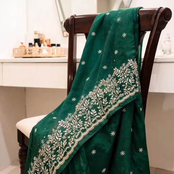 Green_Floral_Embroidered_Saree_For_Women