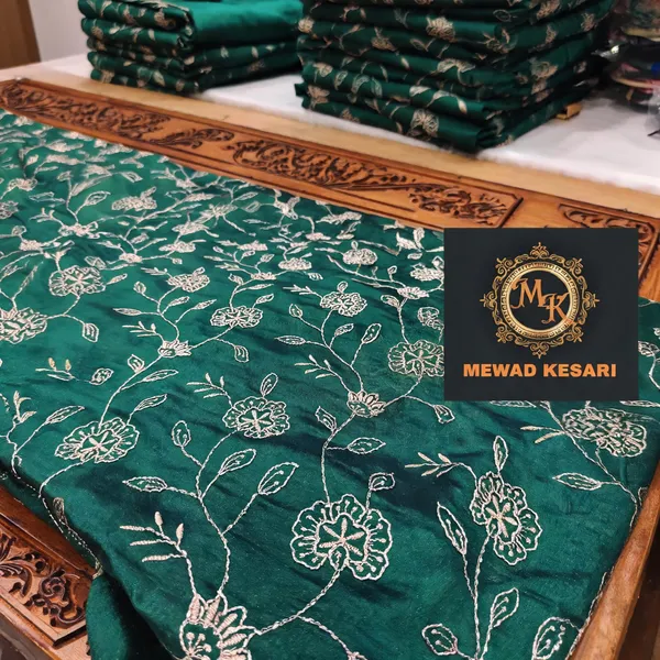Green_Embroidered_Floral_Fabric_For_Women