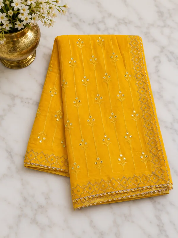 Pure_Georgette_Designer_Saree_Orange_Gold
