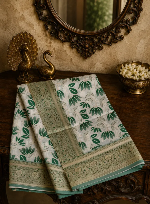 Bhagalpuri_Silk_Saree_Dark_Green_Blue
