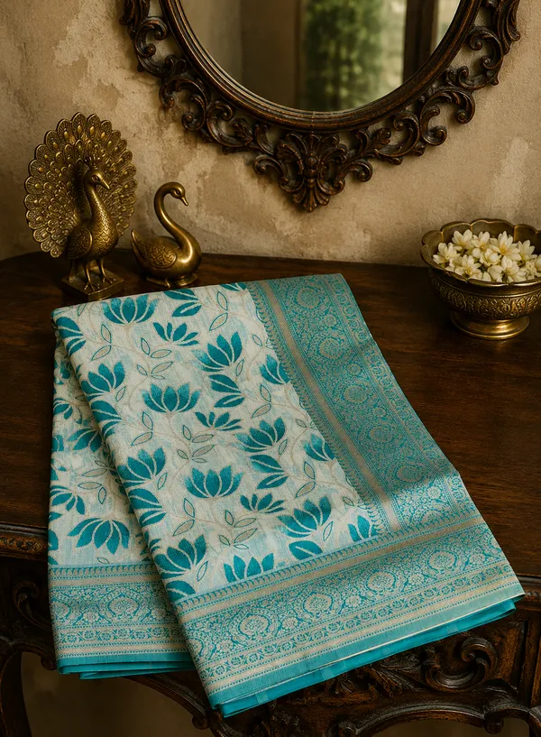 Bhagalpuri_Silk_Saree_Teal_Blue