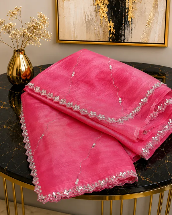 Glass_Tissue_Saree_Deep_Rose