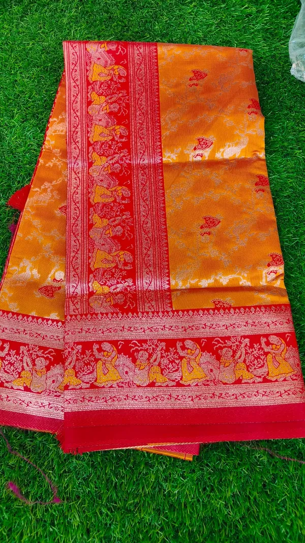 Banaras_Silk_Saree_Carrot_Orange