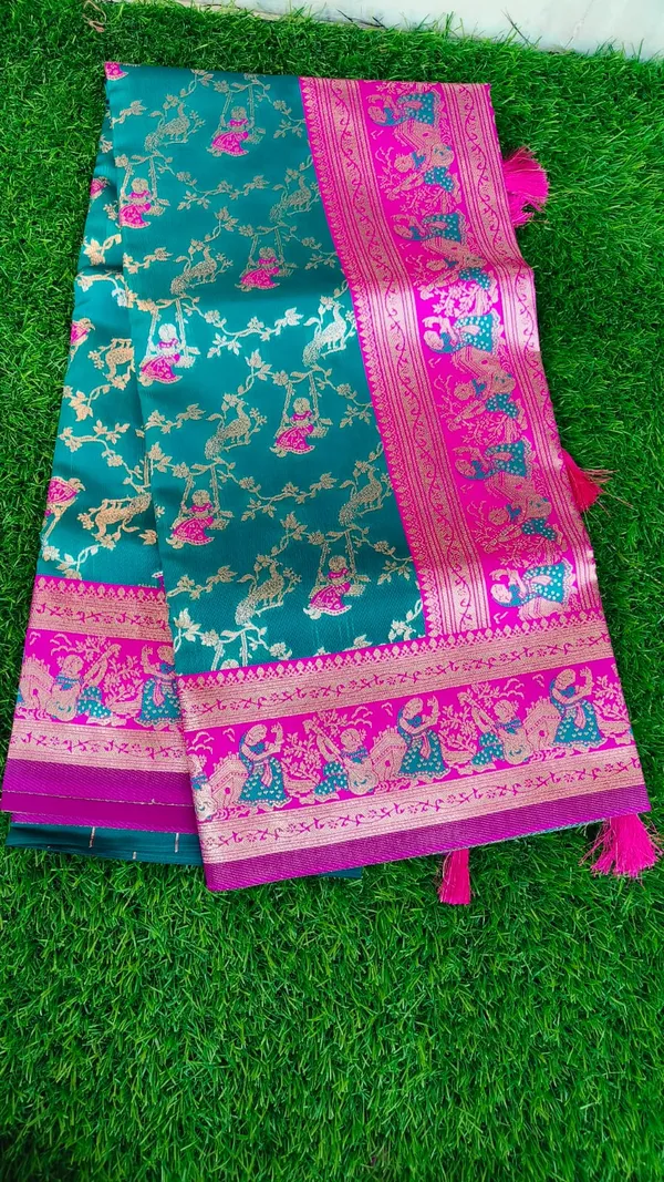 Banaras_Silk_Saree_Teal_Blue