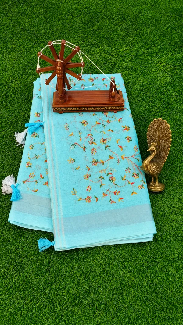 Khadi_Cotton_Saree_Ice_Cold