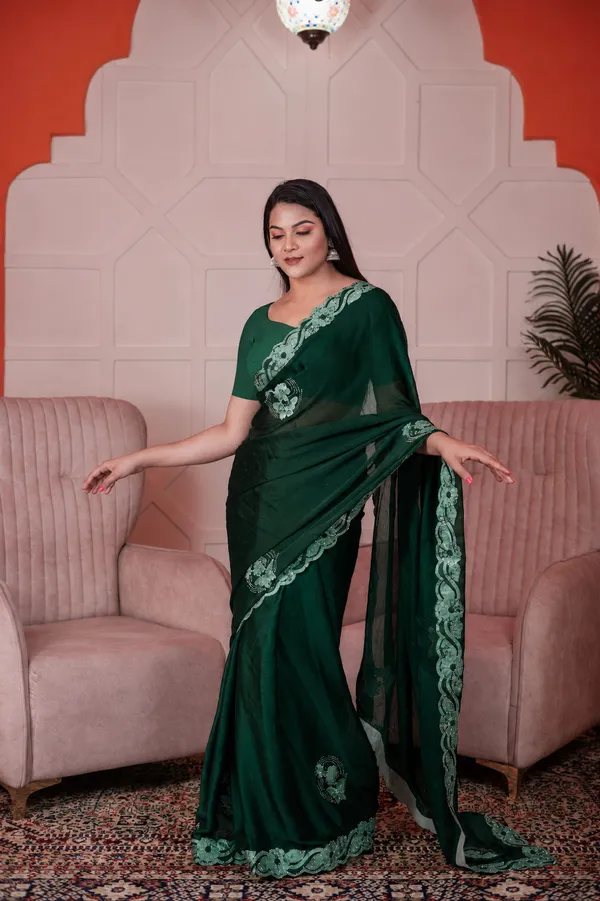Chiffon_Designer_Saree_Dark_Slate_Grey