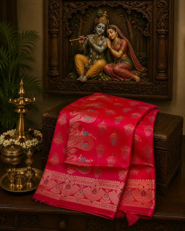 Banaras_Silk_Saree_Artyclick_Cool_Red