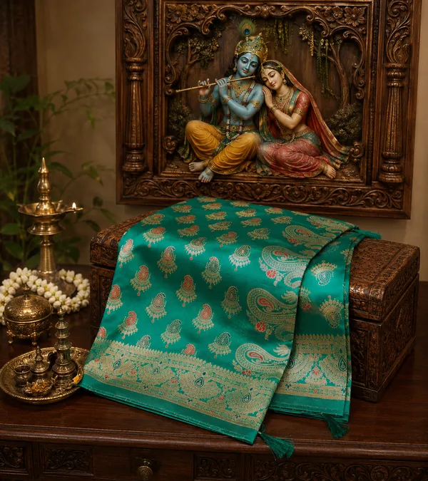 Banaras_Silk_Saree_Deep_Sea