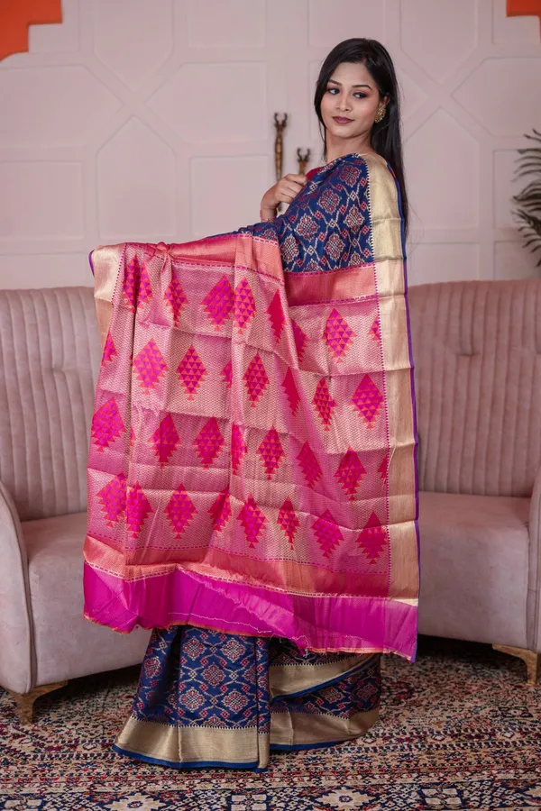 Patola_Silk_Saree_Lapis_Blue