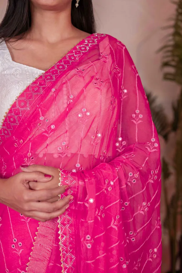 Pure_Georgette_Designer_Saree_Dark_Hot_Pink