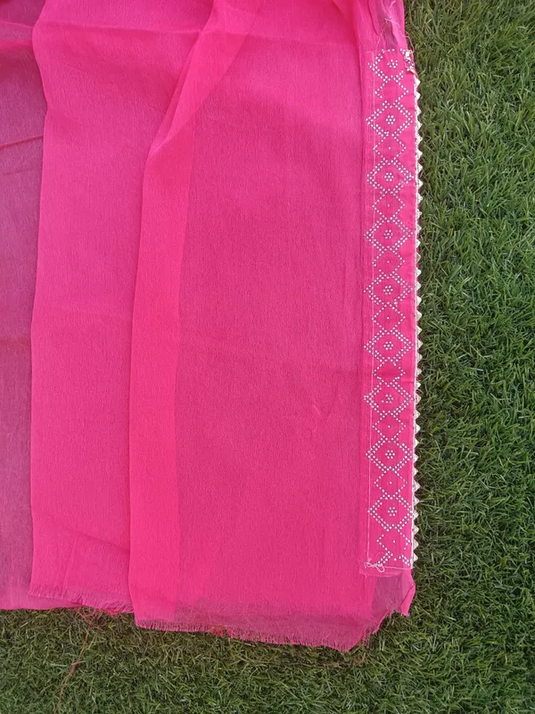 Pure_Georgette_Designer_Saree_Dark_Hot_Pink