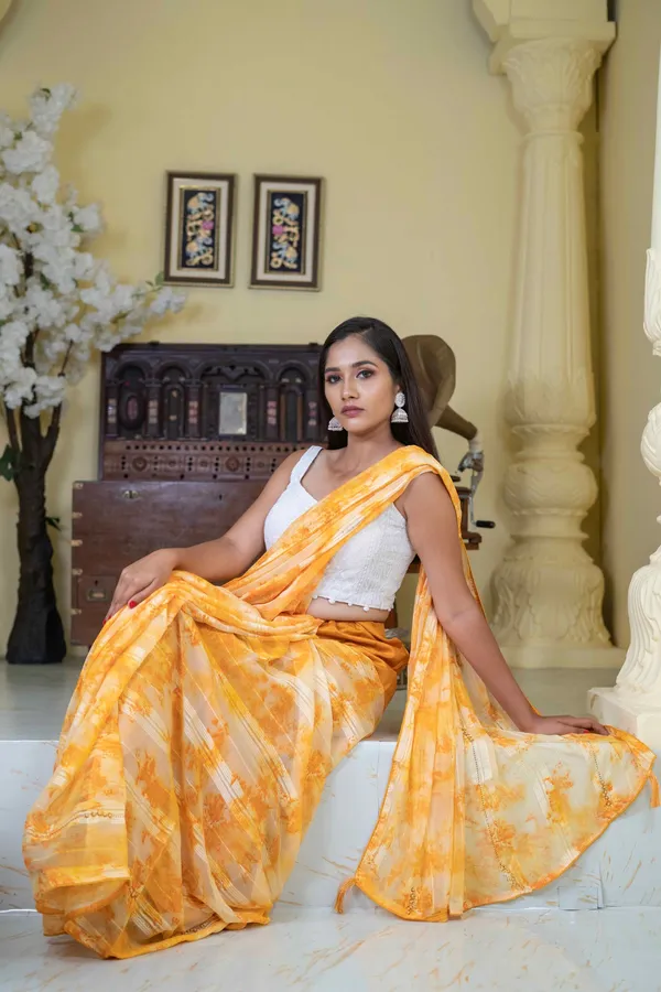 Chiffon_Designer_Saree_Butterscotch