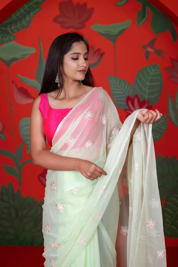 Pure_Georgette_Designer_Saree_Green_Mist