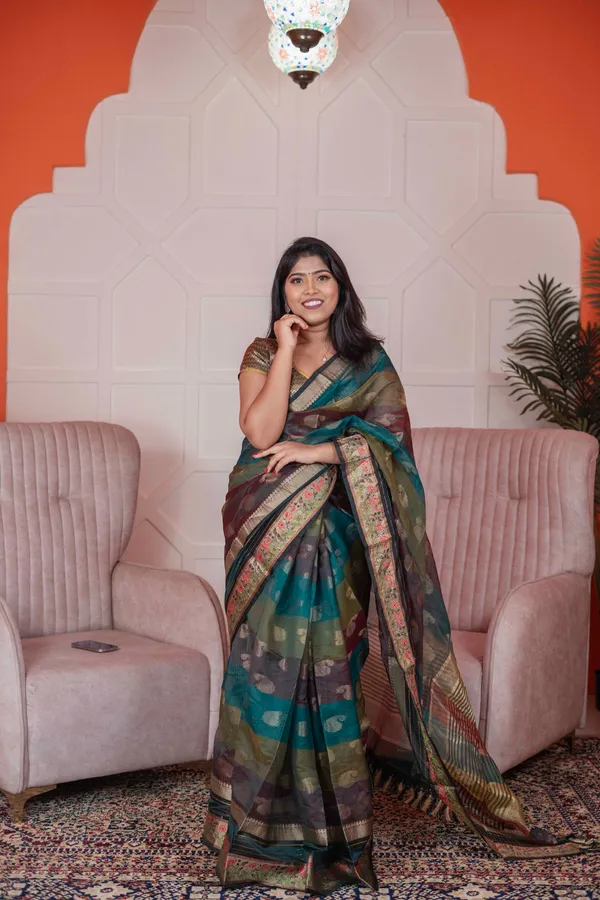 Tissue_Silk_Saree_Deep_Sea_Green