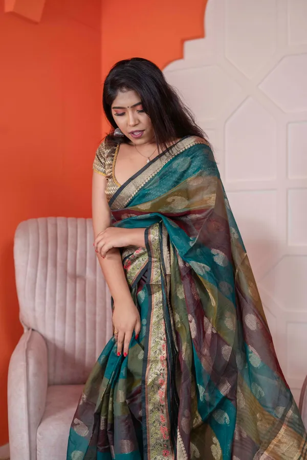Tissue_Silk_Saree_Deep_Sea_Green