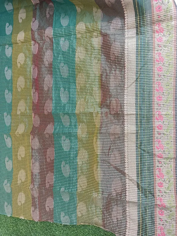 Tissue_Silk_Saree_Deep_Sea_Green
