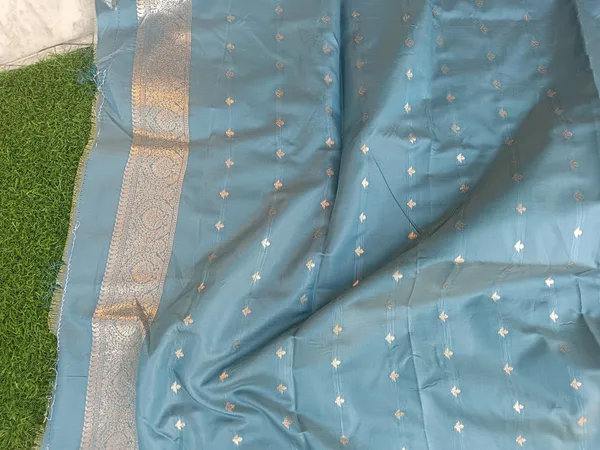 Bhagalpuri_Silk_Saree_Dark_Cerulean