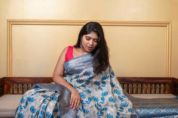 Bhagalpuri_Silk_Saree_Dark_Cerulean