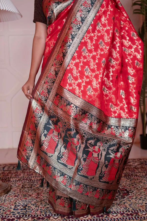 Banaras_Silk_Saree_Fire_Engine_Red