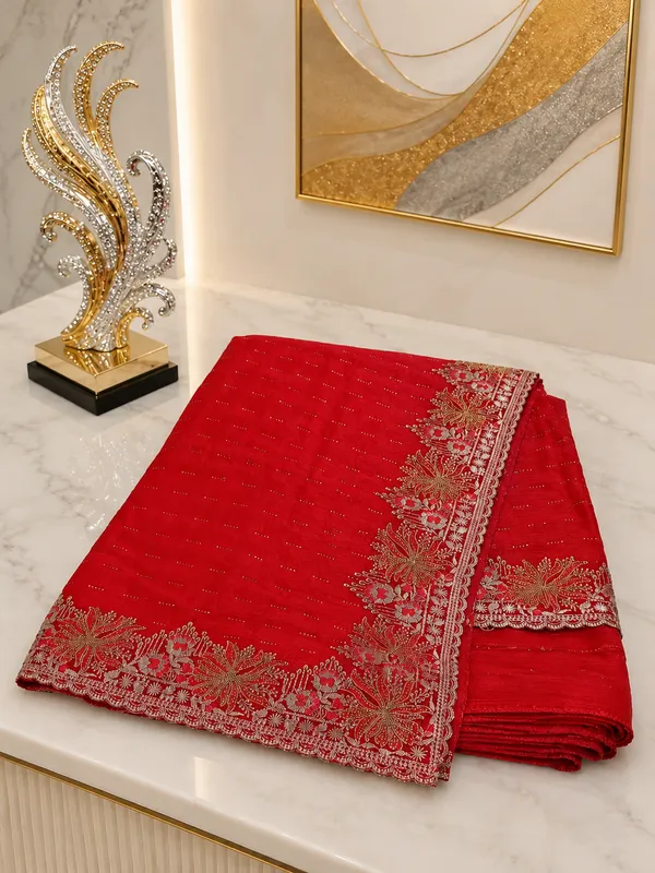 Soft_Shimmer_Chiffon_Saree_Brick_Red