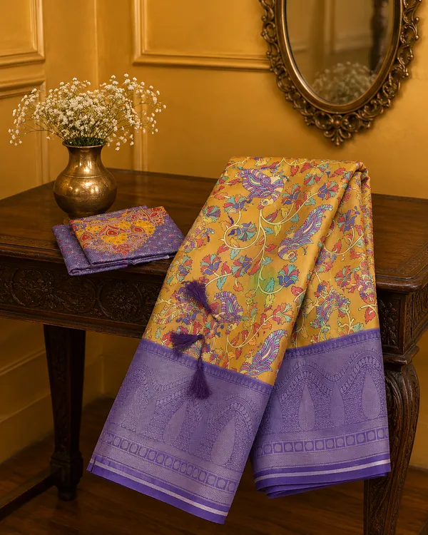 Soft_Silk_Saree_Indian_Yellow