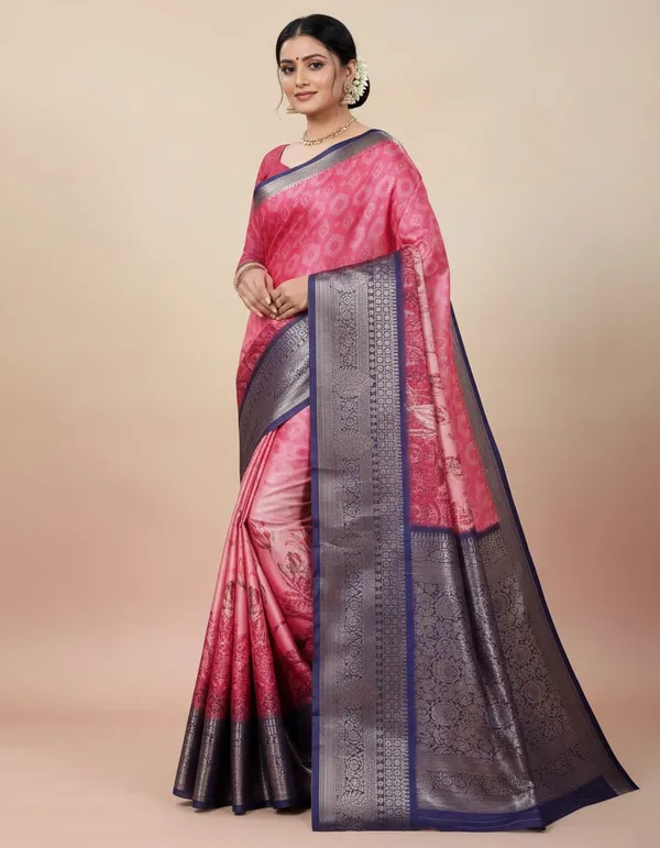 Moss_Silk_Saree_Cranberry