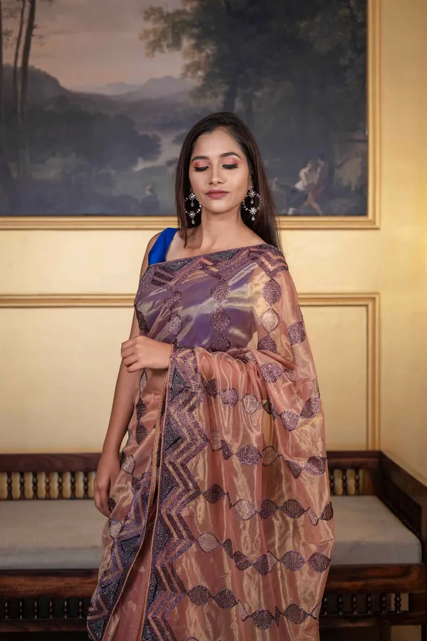 Shimmer_Tissue_Saree_Pinkish_Brown